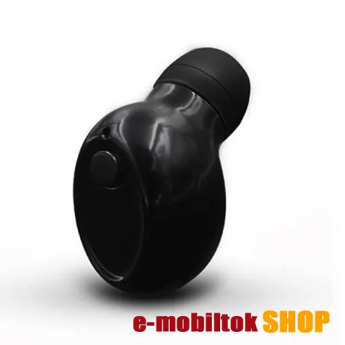 SUPER MINI BLUETOOTH HEADSET - v4.1, mágneses töltőcsatlakozás, fülbe illeszkedő kialakítás - FEKETE