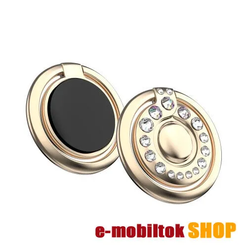 KINGXBAR fém ujjtámasz, gyűrű tartó - Biztos fogás készülékéhez Swarovski kristályokkal kirakott - ARANY