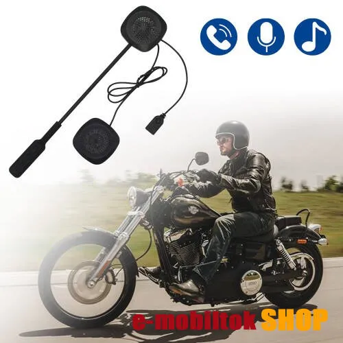 MOTOROS BLUETOOTH headset / james bond bukósisakhoz - V4.1+ EDR, beépített akkumulátor, mikrofon - FEKETE