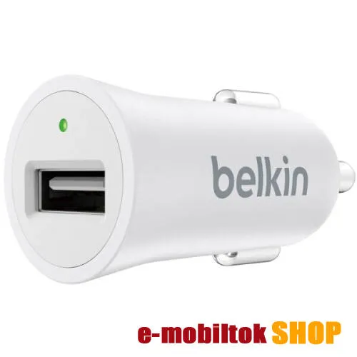 BELKIN F8M730BT szivargyújtós töltő / autós töltő - 1 x USB aljzattal, DC 5V / 2,4A, 12W - FEHÉR - GYÁRI