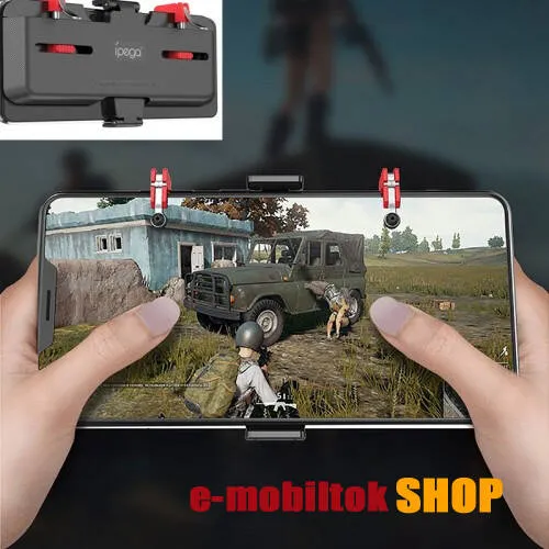 IPEGA UNIVERZÁLIS Kontroller / Joystick - ravasz FPS játékokhoz, gamepad, 67-87mm-ig állítható bölcső, kompatibilis telefon vastagság 7,30-8,80 mm - FEKETE - GYÁRI