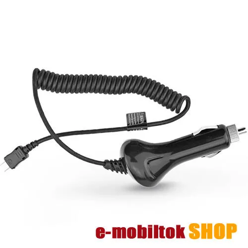 Szivargyújtó töltő/autós töltő - USB 3.1 Type-C spirál kábellel, 12-24VDC, DC 5V / 2A, 10W - FEKETE