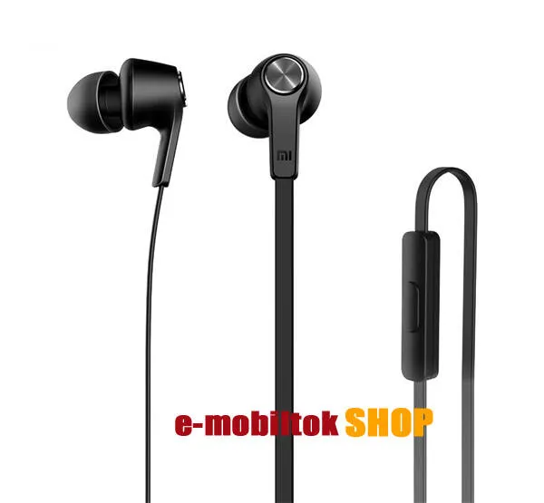 XIAOMI IN EAR SZTEREO headset, fülhallgató - 3,5mm jack, mikrofon, felvevő gomb, lapos kábel - ZBW4354TY - FEKETE - GYÁRI