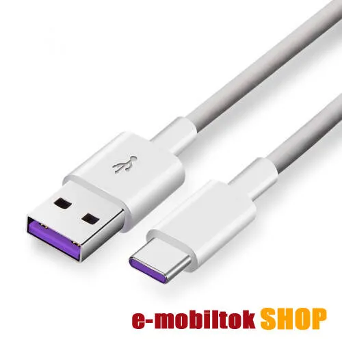 HUAWEI SuperCharge adatátviteli kábel / USB töltő - USB / Type-C, 1m, 5A töltőáram átvitelére képes, 45W - FEHÉR - GYÁRI - Csomagolás nélküli