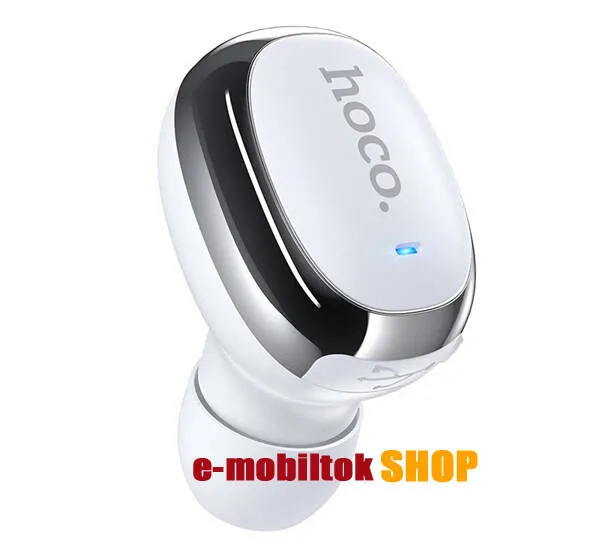 HOCO E54 MINI UNIVERZÁLIS MONO bluetooth headset - v5.0, mikrofon, 4 óra beszélgetési idő, 40mAh beépített akkumulátor - FEHÉR - E54_W - GYÁRI