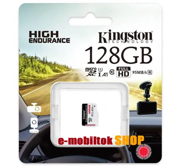 KINGSTON MEMÓRIAKÁRTYA TransFlash 128GB - SDCE/128GB - microSDXC High Endurance - Class 10, A1, UHS-1, U1 - GYÁRI