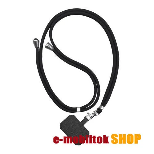 UNIVERZÁLIS tokba helyezhető nyakpánt - tokba helyezhető tartó rész, szövettel bevont, 160cm hosszú - FEKETE