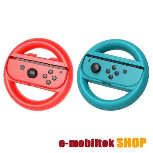 IPEGA PG-SW086 Nintendo Switch Joy-Con jobb és bal oldali kontrollerhez kormány foglalat - 1pár/2db, 116 x 30mm - KÉK / PIROS - GYÁRI