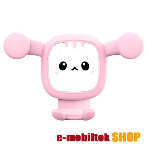 UNIVERZÁLIS Gravity autós / gépkocsi tartó - szellőzőrácsra rögzíthető, cica mintás, 4.7-7