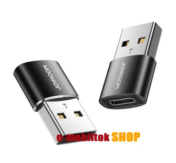 JOYROOM adapter 2 db - Type-C, - USB, töltés, adatátvitel - FEKETE - S-H152B - GYÁRI