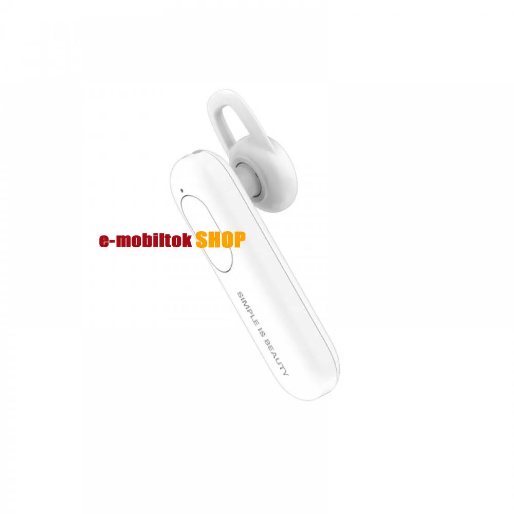 XO BE4 bluetooth headset mono - FEHÉR - V4.2, beépített mikrofon, fülbe dugható, beépített 70mAh akkumulátor, akár 4 óra üzemidő - GYÁRI