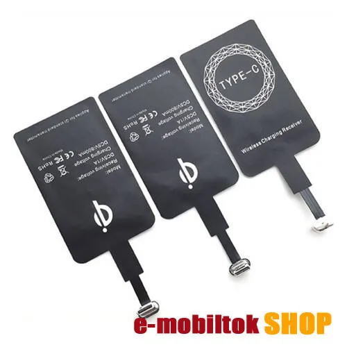 UNIVERZÁLIS QI Wireless modul vezeték nélküli töltéshez - Type-C csatlakozóval, fogadó feszültség: DC 5V/1.5A, töltőáram: 500-1000mA, 5W, 106 x 45 x 1.3mm, (Fogadóegység)