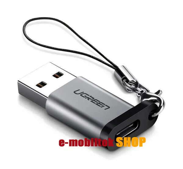 UGREEN adapter - SZÜRKE - Type-C-t USB 3.0 apára alakítja át,  adatátvitelre is képes - US276 - GYÁRI