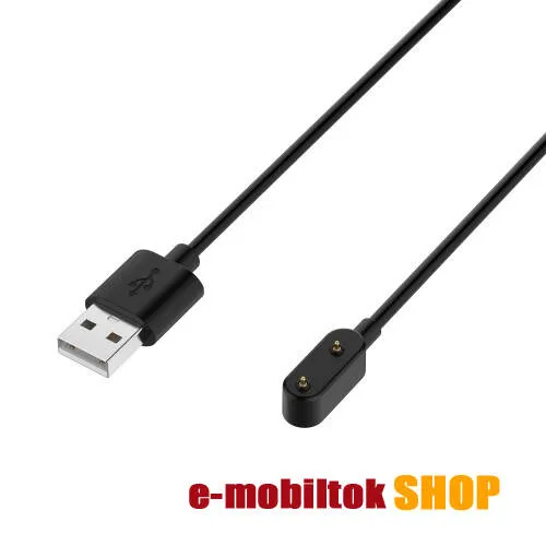 Okosóra mágneses USB töltő - 1m hosszú, 5V/1A - FEKETE - SAMSUNG Galaxy Fit 3 (SM-R390) / Huawei Band 8 / 7 / 6 / 6 Pro / Honor Band 9 / 7 / 8 / Watch Fit / 2 / OPPO Band 2 / Huawei Childrens Watch 4X / Watch 4 Pro