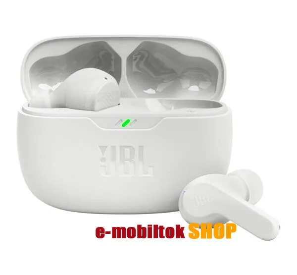 JBL WAVE BEAM bluetooth fülhallgató, headset - FEHÉR - sztereo, v5.2, TWS, mikrofon, zajszűrő, IP54 vízállóság, töltőtok - JBLWBEAMWHT - GYÁRI
