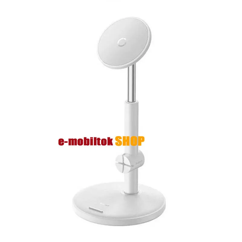 BASEUS MAGPRO asztali tartó, állvány - FEHÉR - univerzális, állítható kar, 360°-ban forgatható, Magsafe, mágneses - B10564100211-00 - GYÁRI