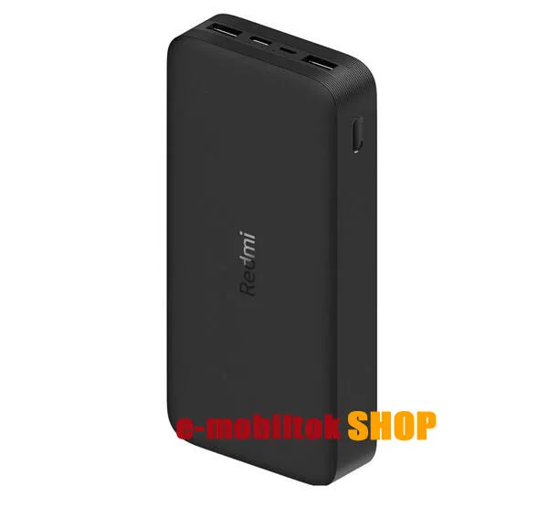 XIAOMI Redmi PowerBank Dual hordozható töltő / vésztöltő - 20000mAh, 2x USB, 1x microUSB és 1x Type-C aljzat, 18W, gyorstöltés támogatás - FEKETE - VXN4304GL / PB200LZM - GYÁRI