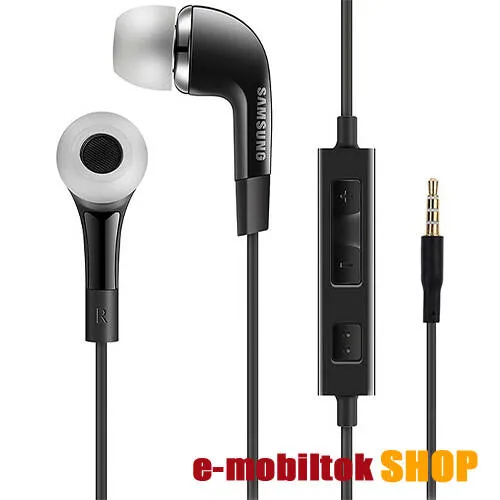 SAMSUNG sztereo fülhallgató, headset - FEKETE - 3,5mm jack, mikrofon, felvevő és hangerőszabályzó gomb - EHS64AVFBE - GYÁRI - Csomagolás nélküli