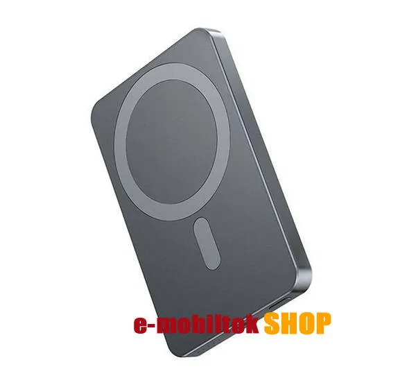 AWEI P112K hordozható vésztöltő / Powerbank - SZÜRKE - 1x Type-C aljzat, 5000mAh, 20W, MagSafe kompatibilis, PD gyorstöltés támogatás - P112K - GYÁRI