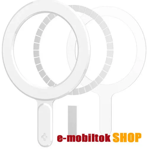 SPIGEN ONETAP RING UNIVERZÁLIS Apple MagSafe öntapadós mágneses fémlap mágneses autós tartókhoz, QI MagSafe töltőkhöz, 1db, Mágneses autós tartóhoz ideális, MagSafe kompatibilis, Fehér