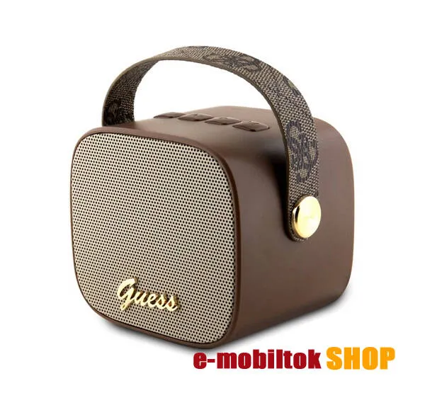 GUESS 4G STRAP hordozható bluetooth hangszóró, v5.3, 5W, 1200mAh belső akku, Kézpánt, Barna