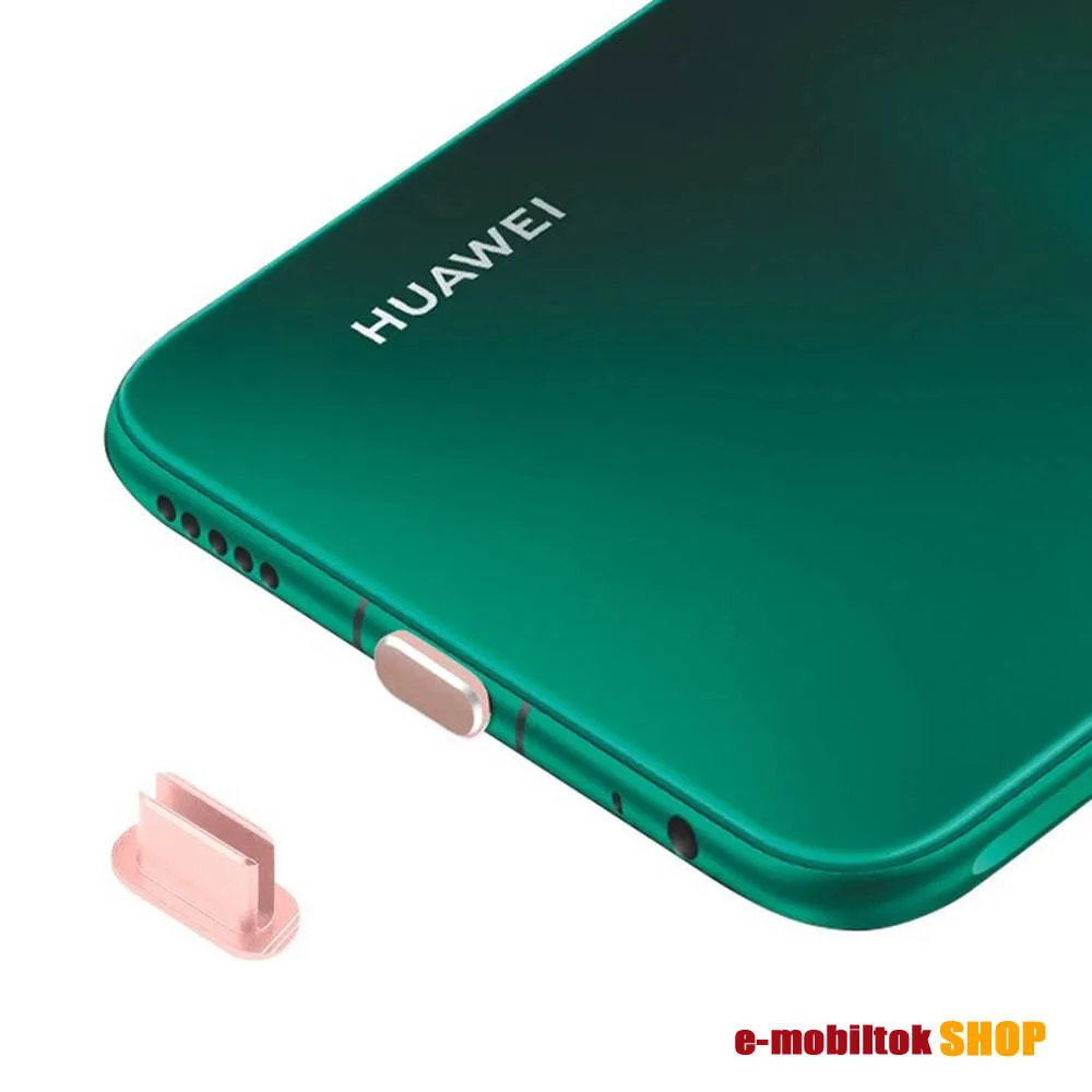 Alumínium Type-C töltőnyílás porvédő dugó, 1db, Rose Gold