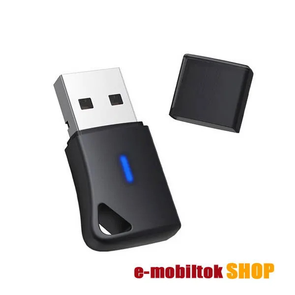 Baseus Encok BA04+ bluetooth adapter, USB-A, v5.4, Kulcstartóra tehető, LED, Fekete